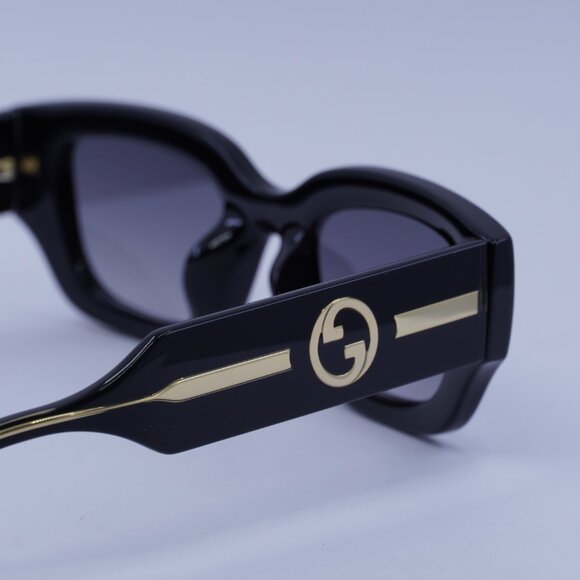 Gucci GG1558SK 001 Sunglasses Black Square Frame, Grey Lenses main image 6